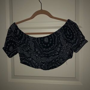 boho off the shoulder crop top